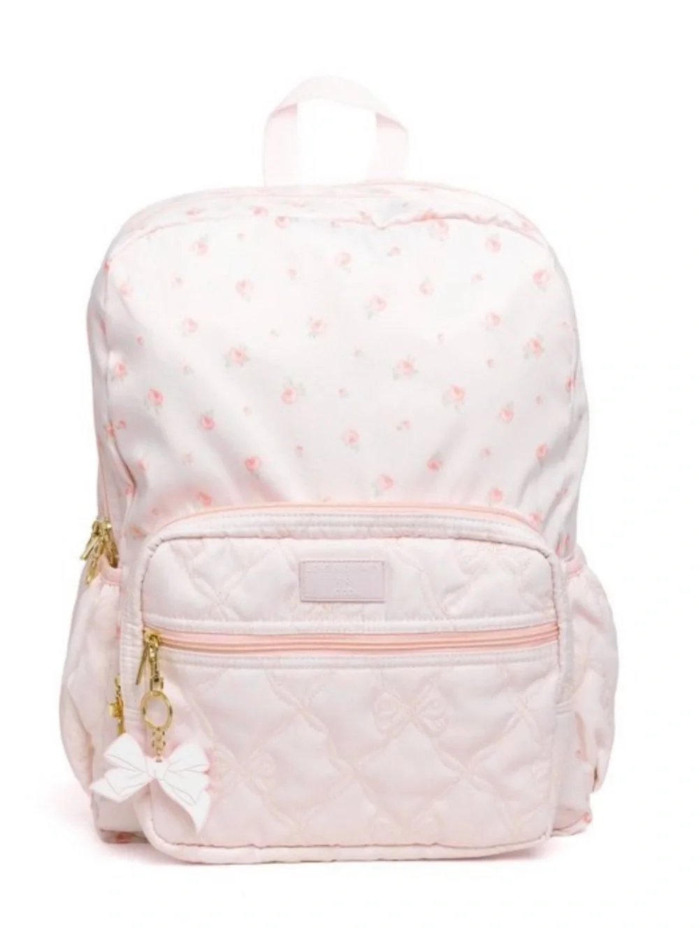 LoveShackFancy NWT Pink Quilted Bow Backpack Blooming Heirloom Ditsy pattern
